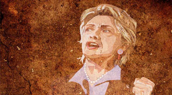 Hillary Clinton - hand-drawn with bezier tools Adobe Illustrator