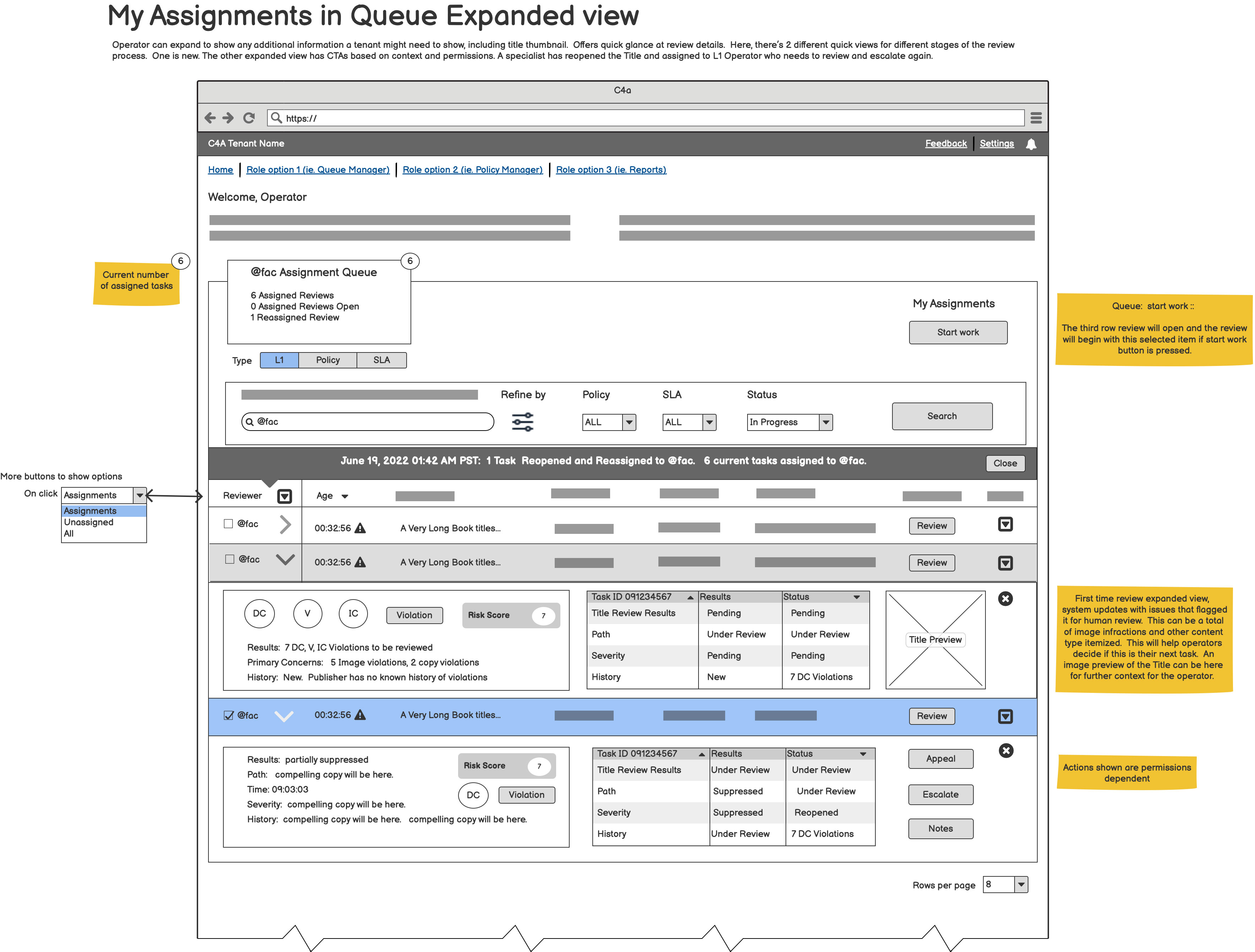 assigned and expanded queue design