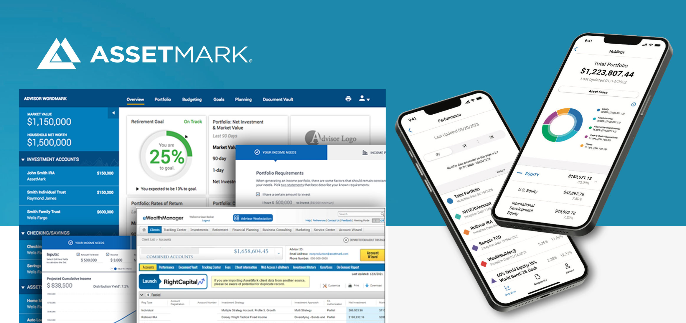 Assetmark redesign showcase with multiple device screens