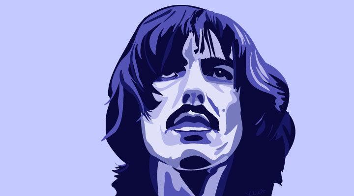 George Harrison - hand-drawn with bezier tools Adobe Illustrator