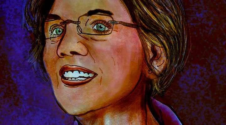 Elizabeth Warren - hand-drawn with Apple Pencil and Procreate during Democratic Debate