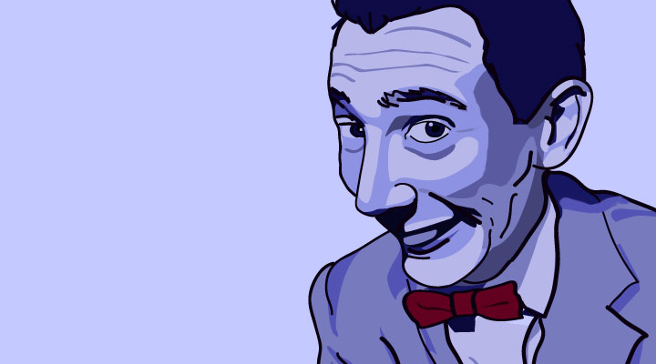 pee wee herman - hand-drawn with bezier tools Adobe Illustration