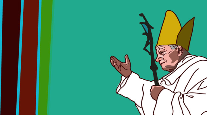  Pope John Paul - hand-drawn with bezier tools Adobe Illustration